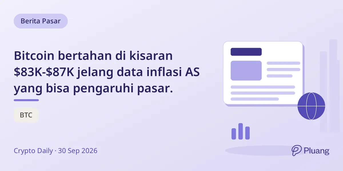 Bitcoin bertahan di kisaran $83K-$87K jelang data inflasi AS yang bisa pengaruhi pasar.