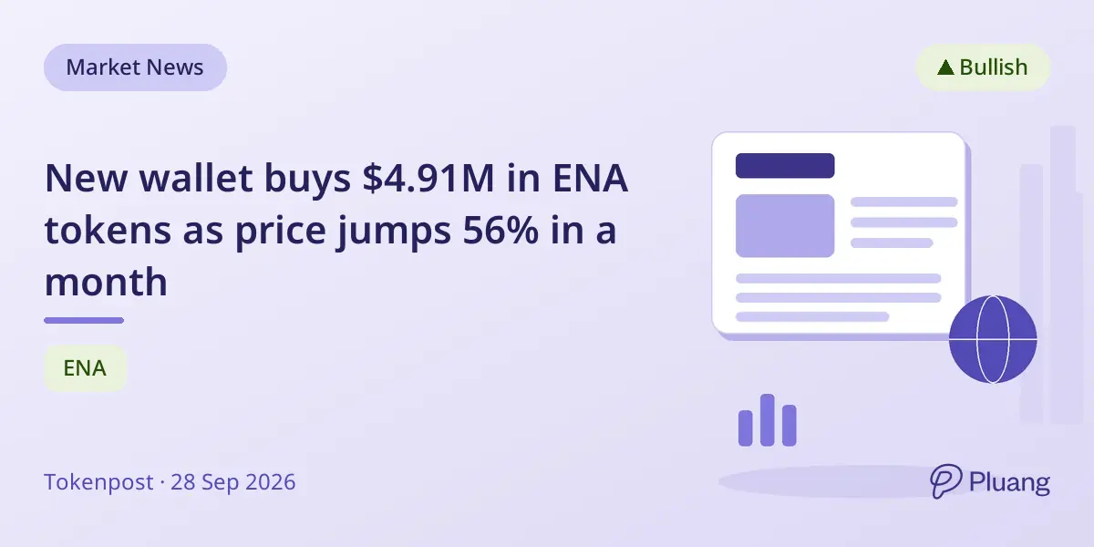 New wallet buys $4.91M in ENA tokens as price jumps 56% in a month