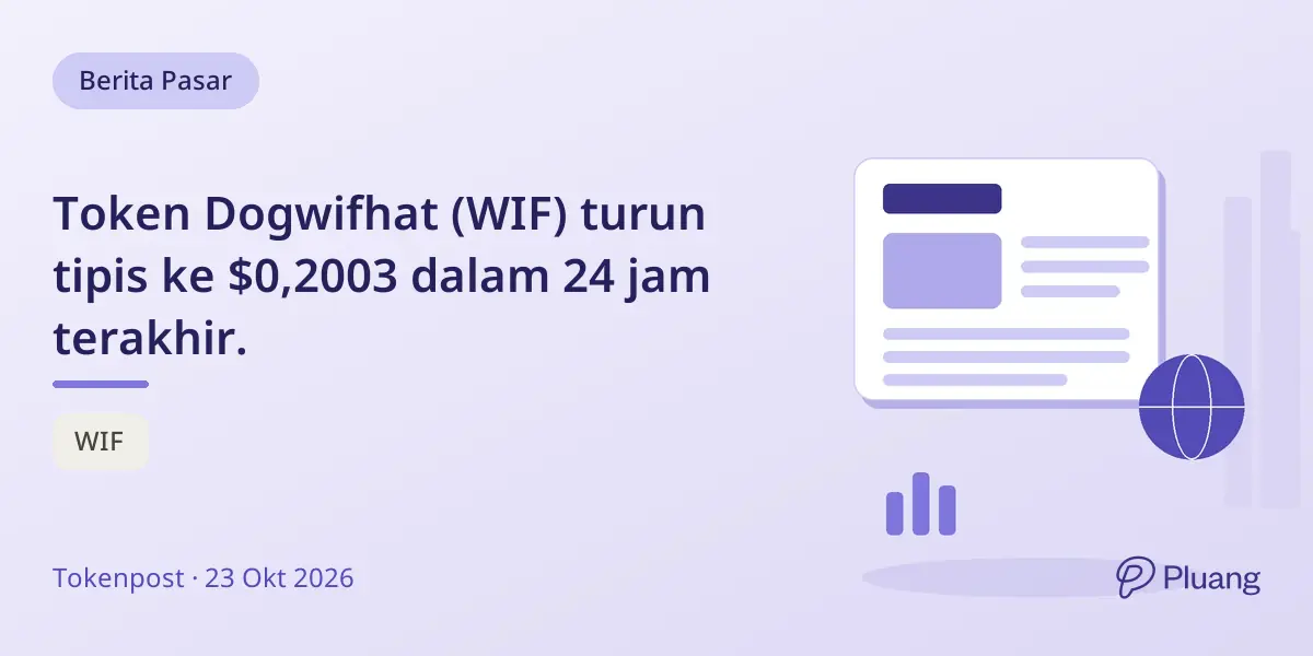 Token Dogwifhat (WIF) turun tipis ke $0,2003 dalam 24 jam terakhir.