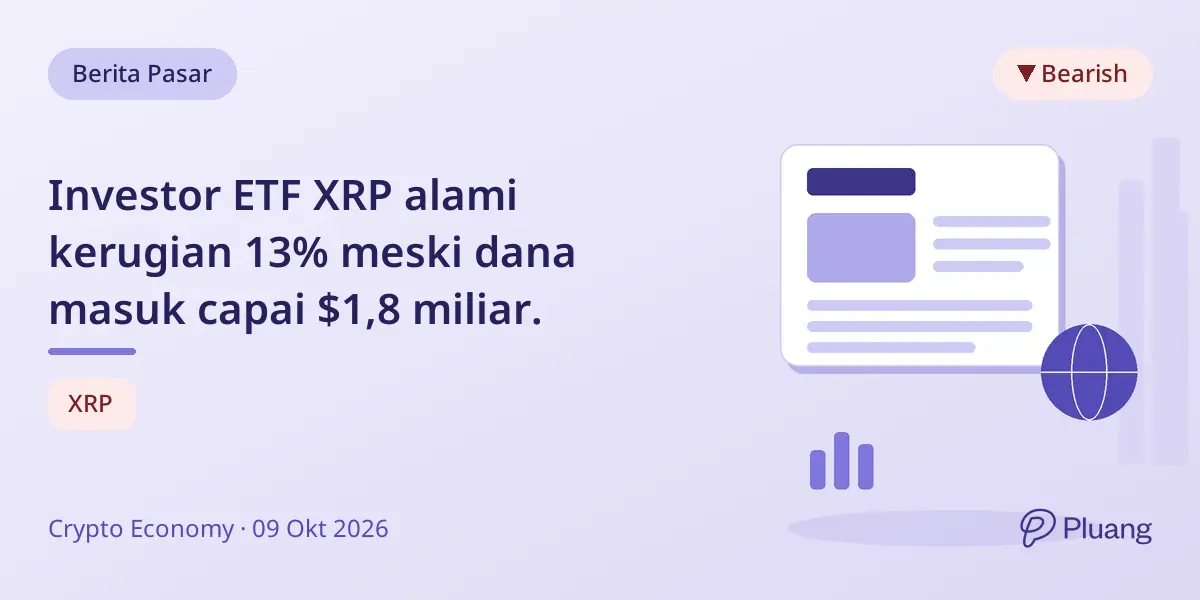 Investor ETF XRP alami kerugian 13% meski dana masuk capai $1,8 miliar.