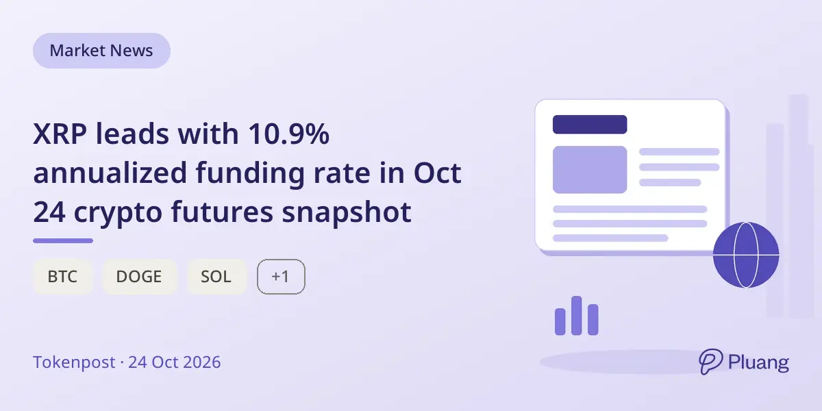 XRP leads with 10.9% annualized funding rate in Oct 24 crypto futures snapshot