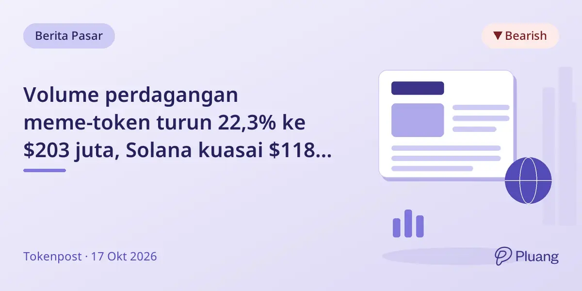 Volume perdagangan meme-token turun 22,3% ke $203 juta, Solana kuasai $118 juta