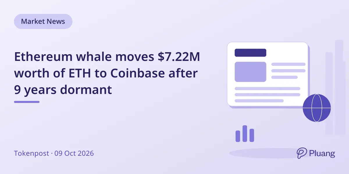 Ethereum whale moves $7.22M worth of ETH to Coinbase after 9 years dormant