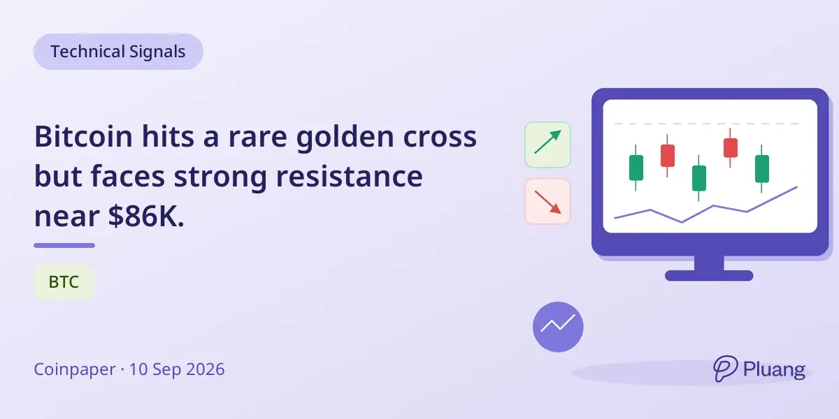 Bitcoin hits a rare golden cross but faces strong resistance near $86K.