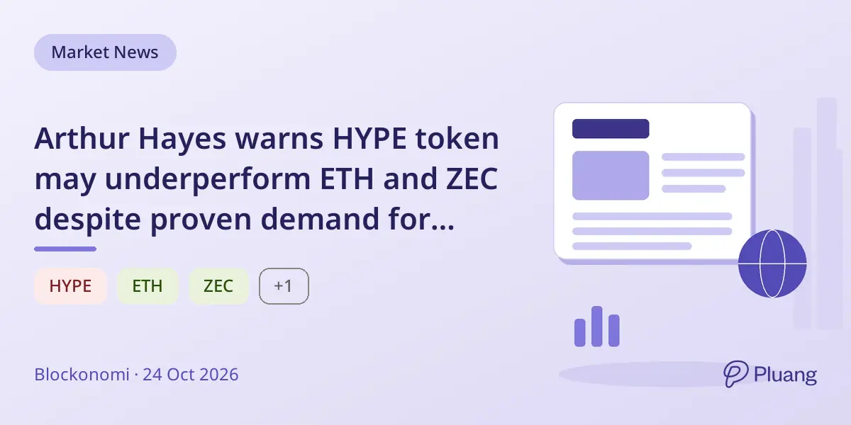 Arthur Hayes warns HYPE token may underperform ETH and ZEC despite proven demand for on-chain perpetual futures.