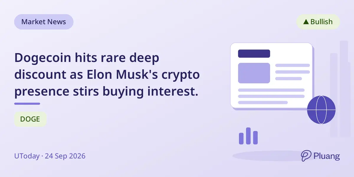 Dogecoin hits rare deep discount as Elon Musk's crypto presence stirs buying interest.