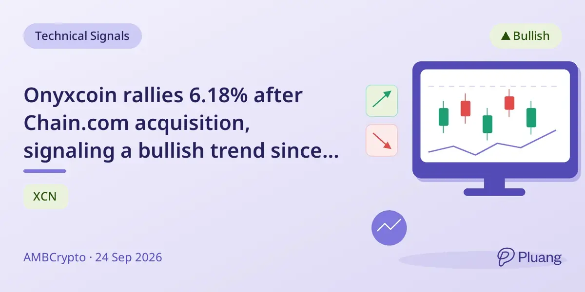 Onyxcoin rallies 6.18% after Chain.com acquisition, signaling a bullish trend since August.