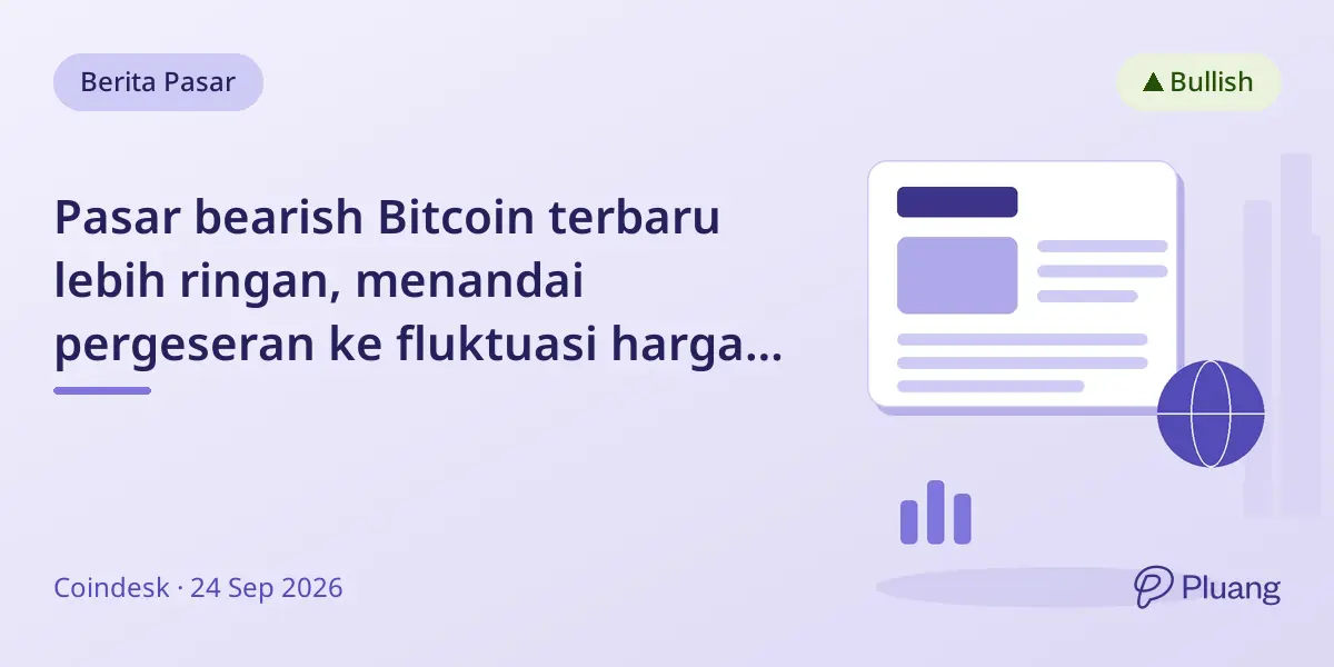 Pasar bearish Bitcoin terbaru lebih ringan, menandai pergeseran ke fluktuasi harga yang lebih stabil.
