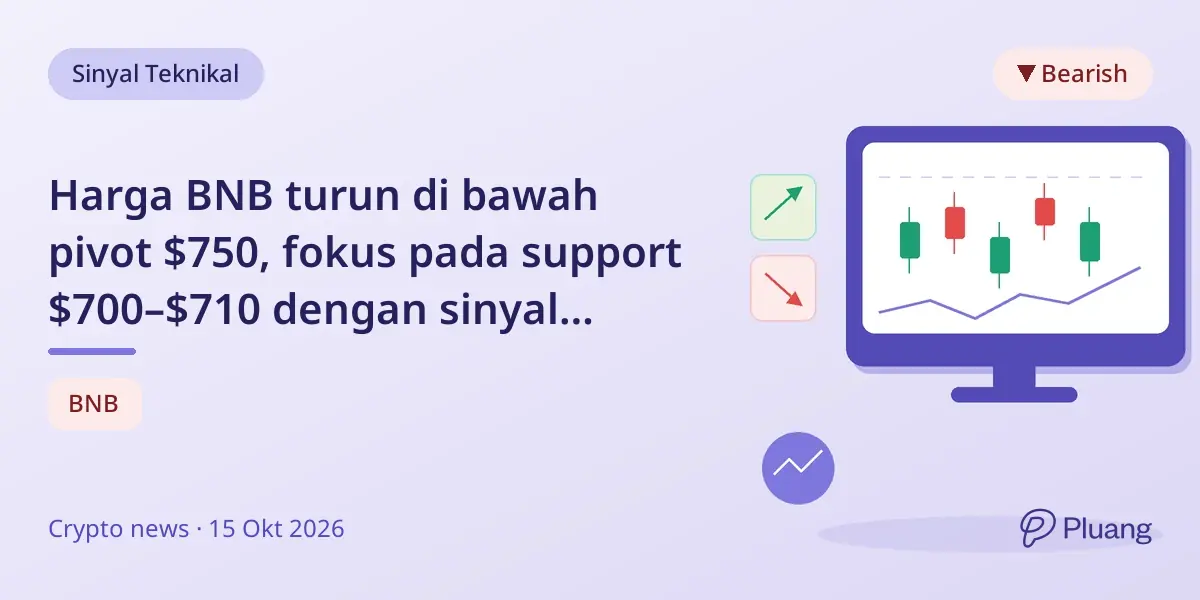 Harga BNB turun di bawah pivot $750, fokus pada support $700–$710 dengan sinyal bearish.