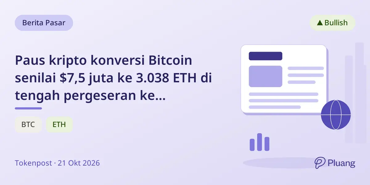 Paus kripto konversi Bitcoin senilai $7,5 juta ke 3.038 ETH di tengah pergeseran ke Ethereum.