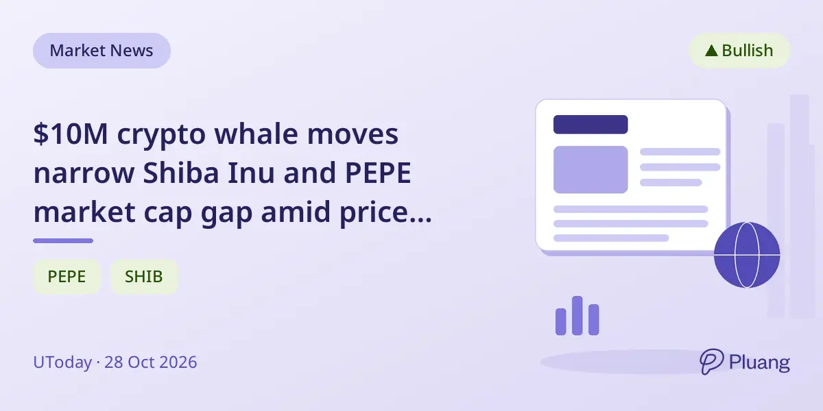 $10M crypto whale moves narrow Shiba Inu and PEPE market cap gap amid price surge