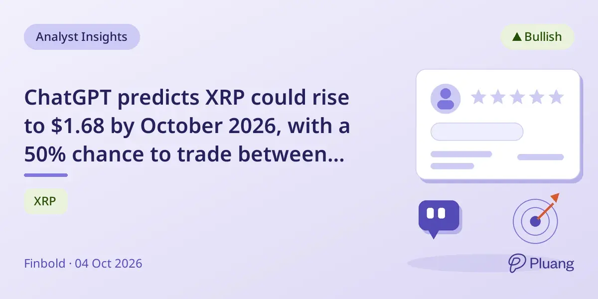 ChatGPT predicts XRP could rise to $1.68 by October 2026, with a 50% chance to trade between $1.55-$1.75.
