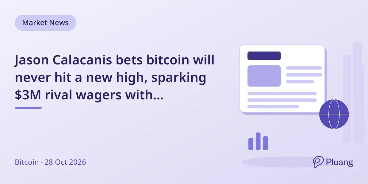 Jason Calacanis bets bitcoin will never hit a new high, sparking $3M rival wagers with investors.