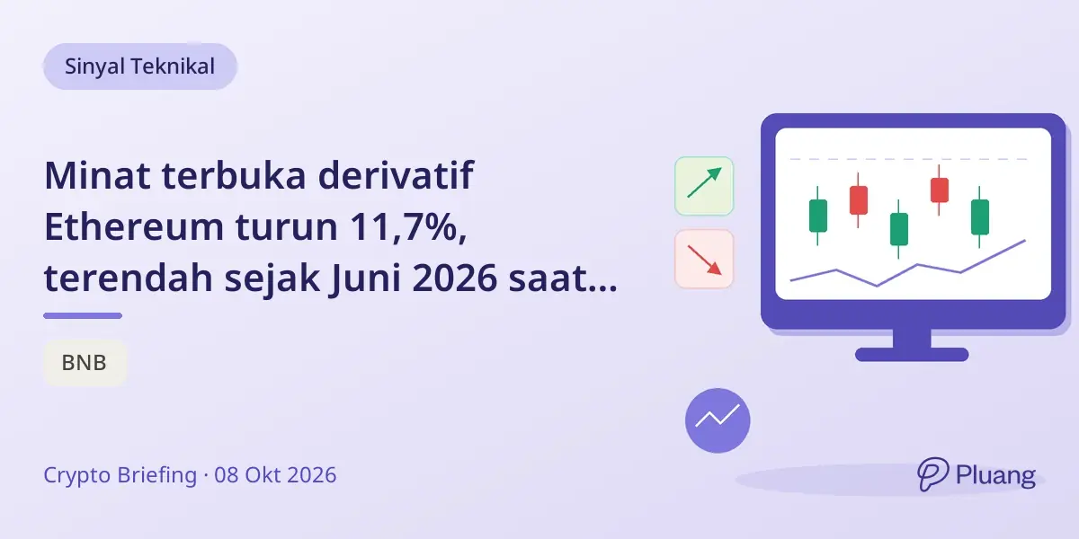 Minat terbuka derivatif Ethereum turun 11,7%, terendah sejak Juni 2026 saat harga terkonsolidasi.