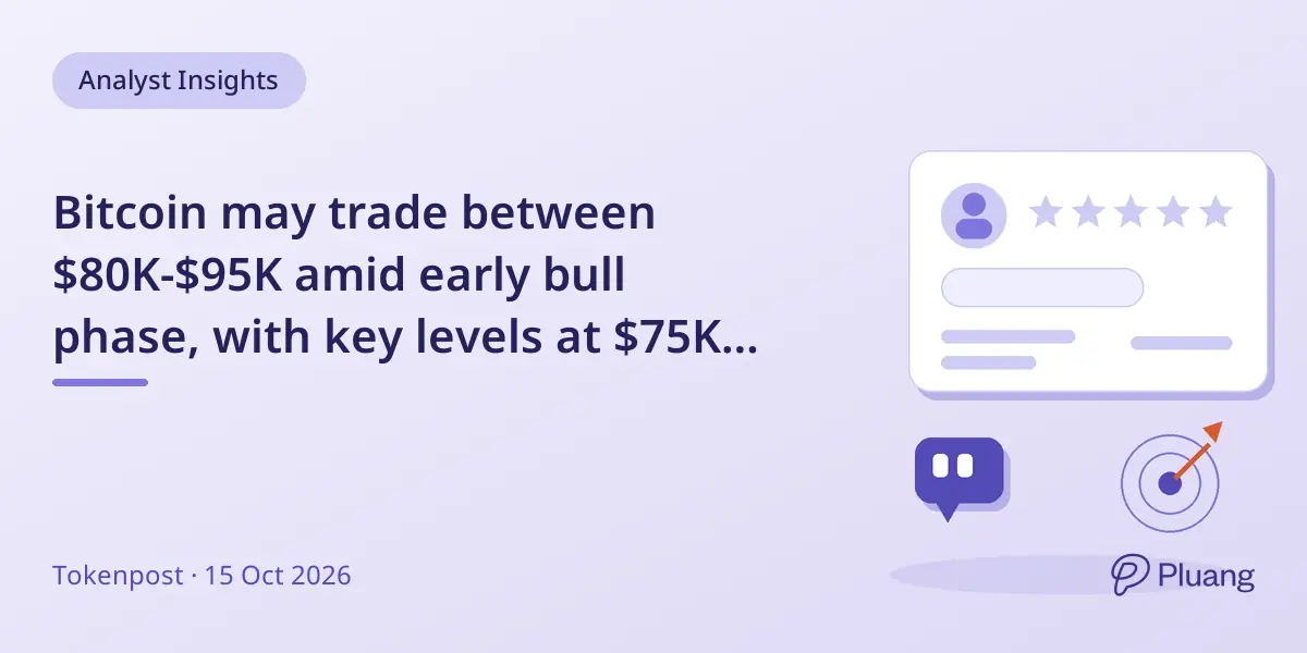 Bitcoin may trade between $80K-$95K amid early bull phase, with key levels at $75K and $90K signaling risk and potential gains.