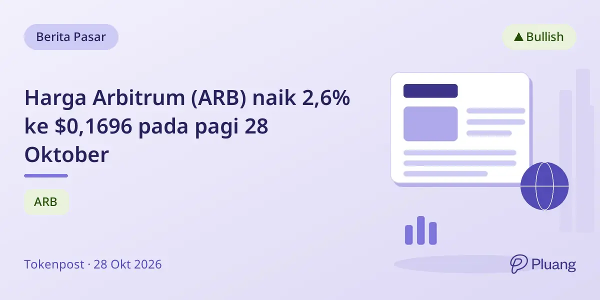 Harga Arbitrum (ARB) naik 2,6% ke $0,1696 pada pagi 28 Oktober