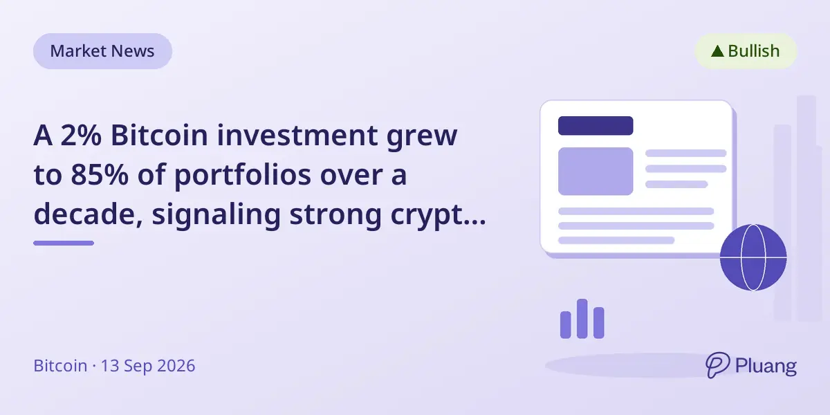 A 2% Bitcoin investment grew to 85% of portfolios over a decade, signaling strong crypto potential ahead.