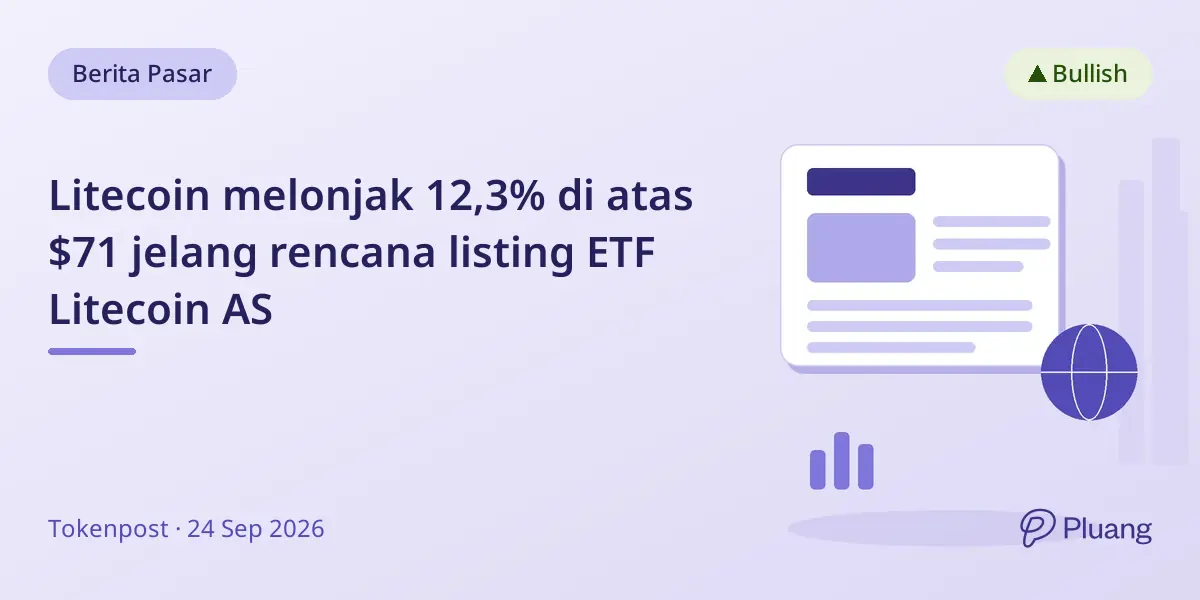 Litecoin melonjak 12,3% di atas $71 jelang rencana listing ETF Litecoin AS