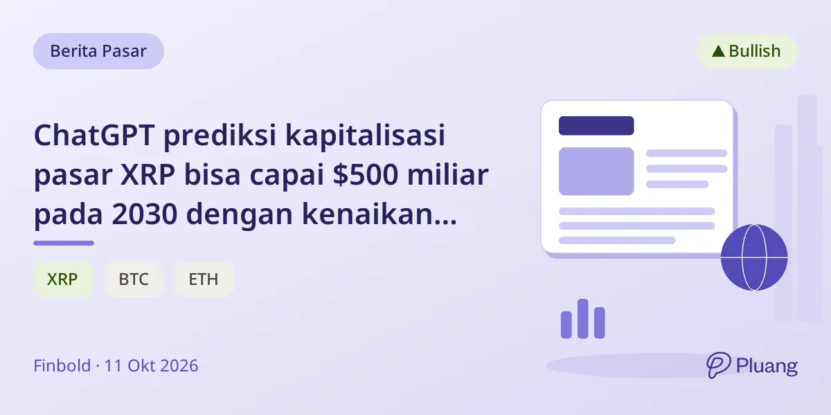 ChatGPT prediksi kapitalisasi pasar XRP bisa capai $500 miliar pada 2030 dengan kenaikan harga 470%.
