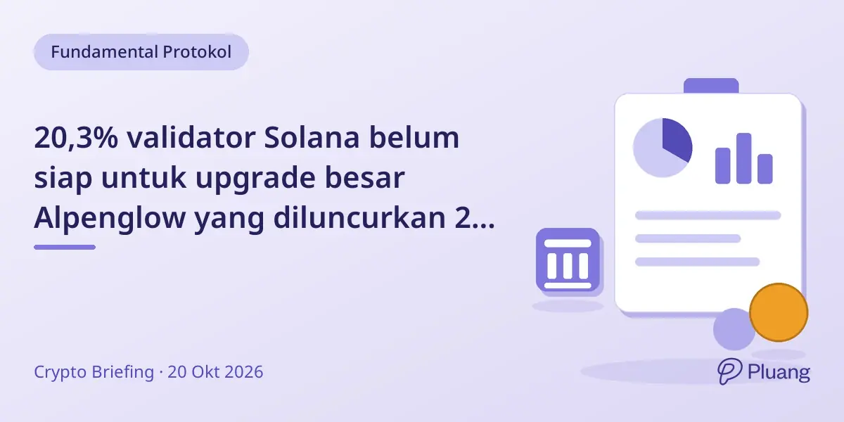 20,3% validator Solana belum siap untuk upgrade besar Alpenglow yang diluncurkan 21 Oktober