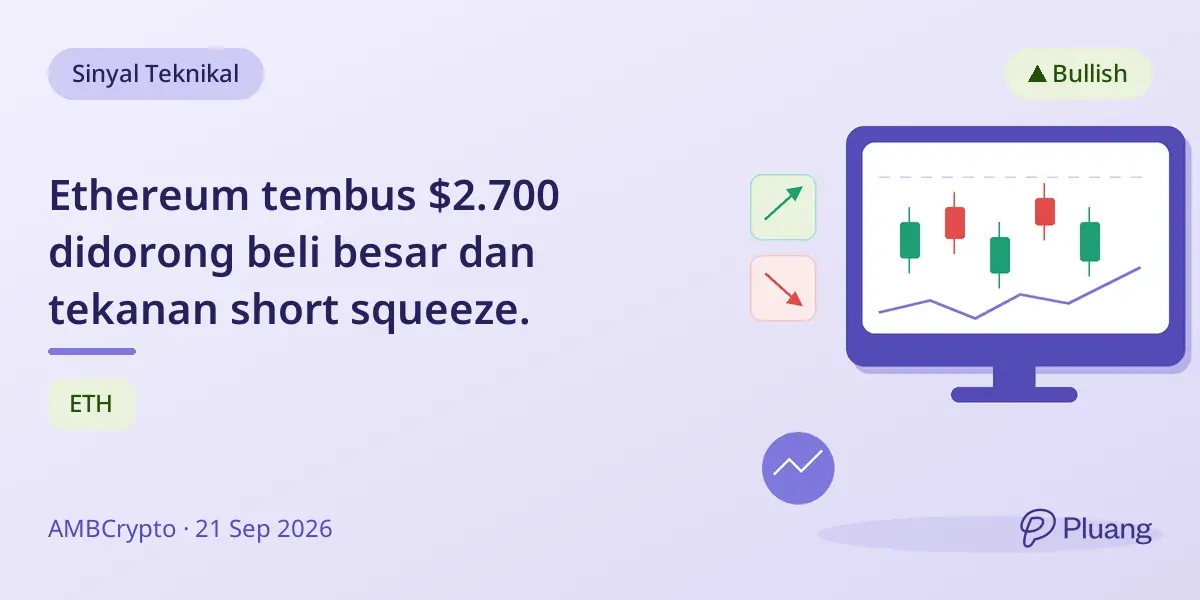 Ethereum tembus $2.700 didorong beli besar dan tekanan short squeeze.