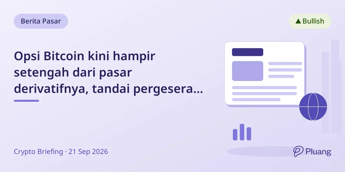 Opsi Bitcoin kini hampir setengah dari pasar derivatifnya, tandai pergeseran besar dari futures.