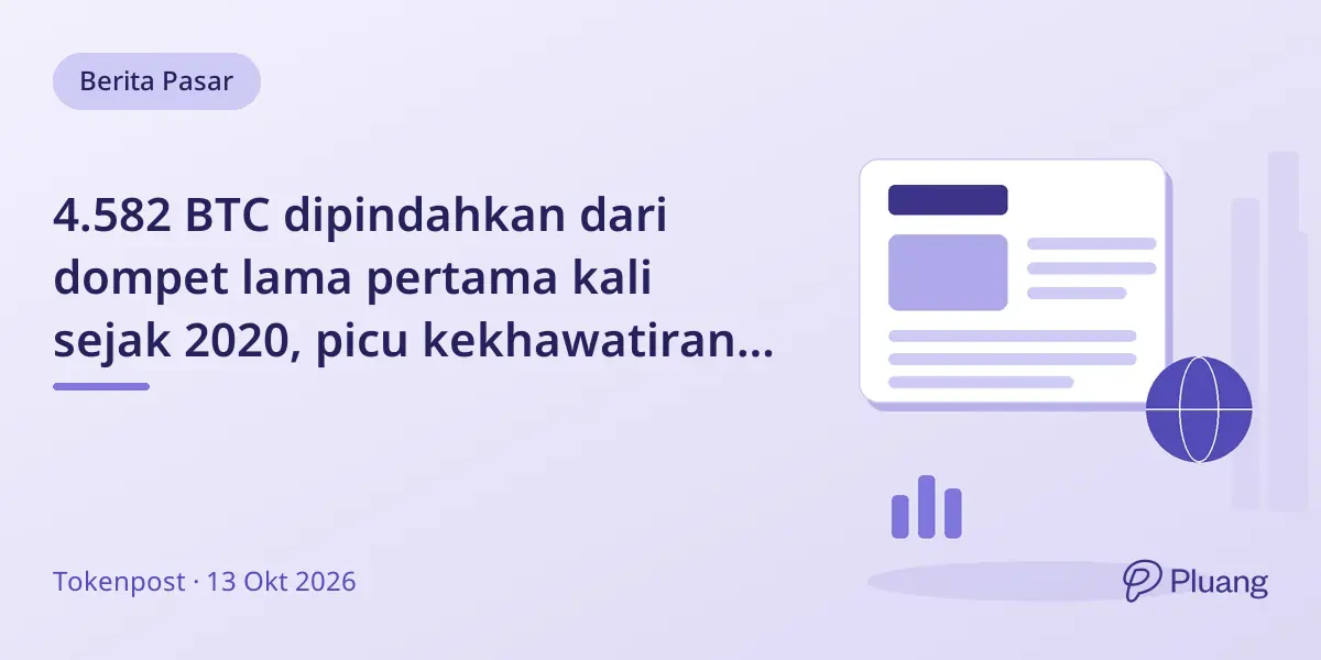 4.582 BTC dipindahkan dari dompet lama pertama kali sejak 2020, picu kekhawatiran jual besar.