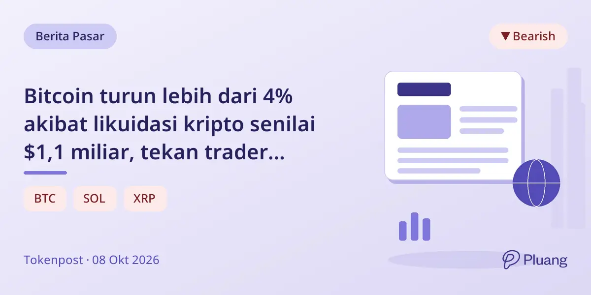 Bitcoin turun lebih dari 4% akibat likuidasi kripto senilai $1,1 miliar, tekan trader leverage dan aset berisiko.