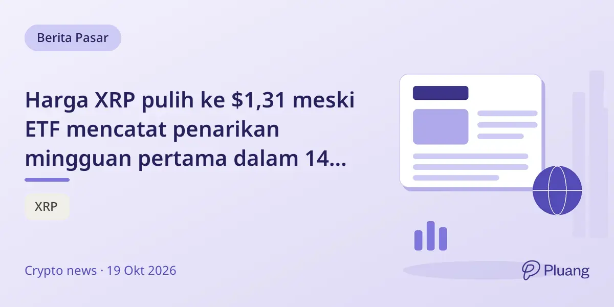 Harga XRP pulih ke $1,31 meski ETF mencatat penarikan mingguan pertama dalam 14 minggu.
