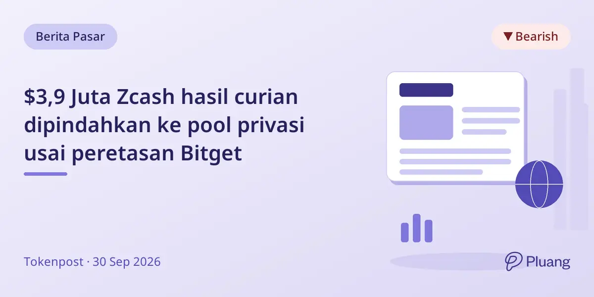 $3,9 Juta Zcash hasil curian dipindahkan ke pool privasi usai peretasan Bitget