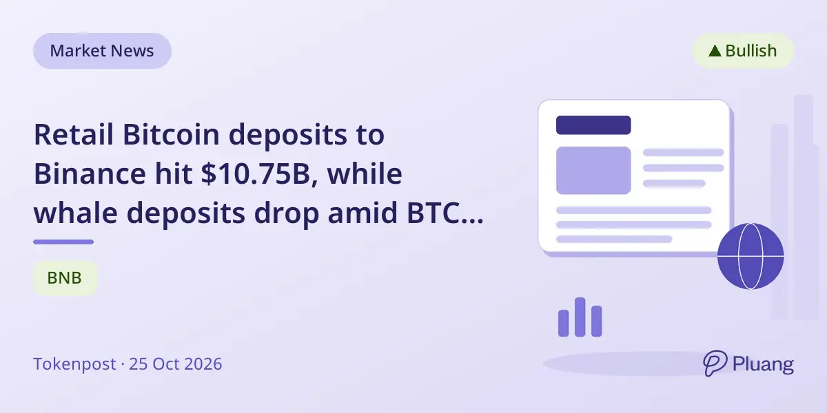 Retail Bitcoin deposits to Binance hit $10.75B, while whale deposits drop amid BTC above $80K