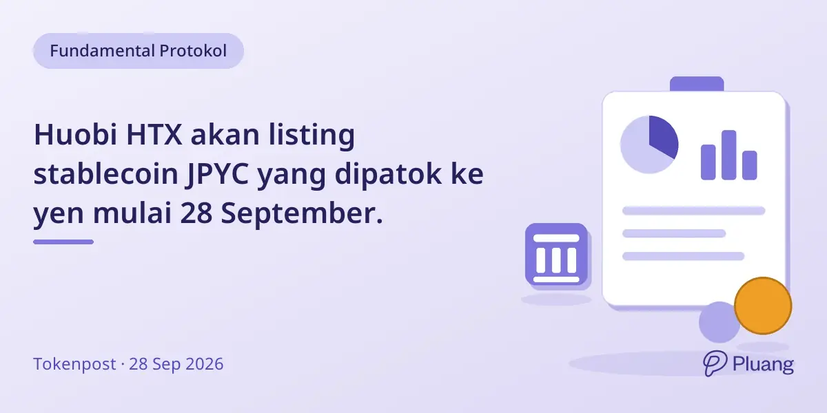 Huobi HTX akan listing stablecoin JPYC yang dipatok ke yen mulai 28 September.