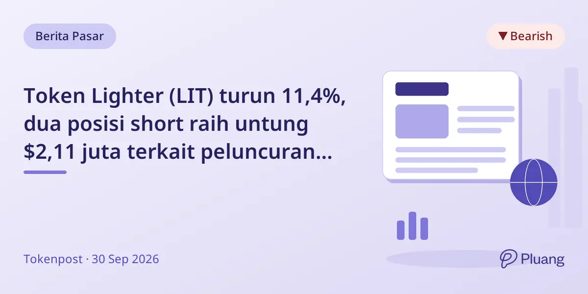 Token Lighter (LIT) turun 11,4%, dua posisi short raih untung $2,11 juta terkait peluncuran kontrak baru Robinhood