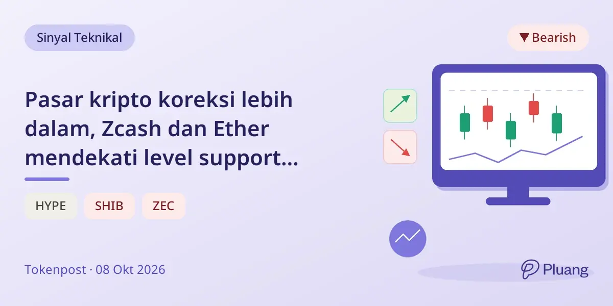 Pasar kripto koreksi lebih dalam, Zcash dan Ether mendekati level support penting
