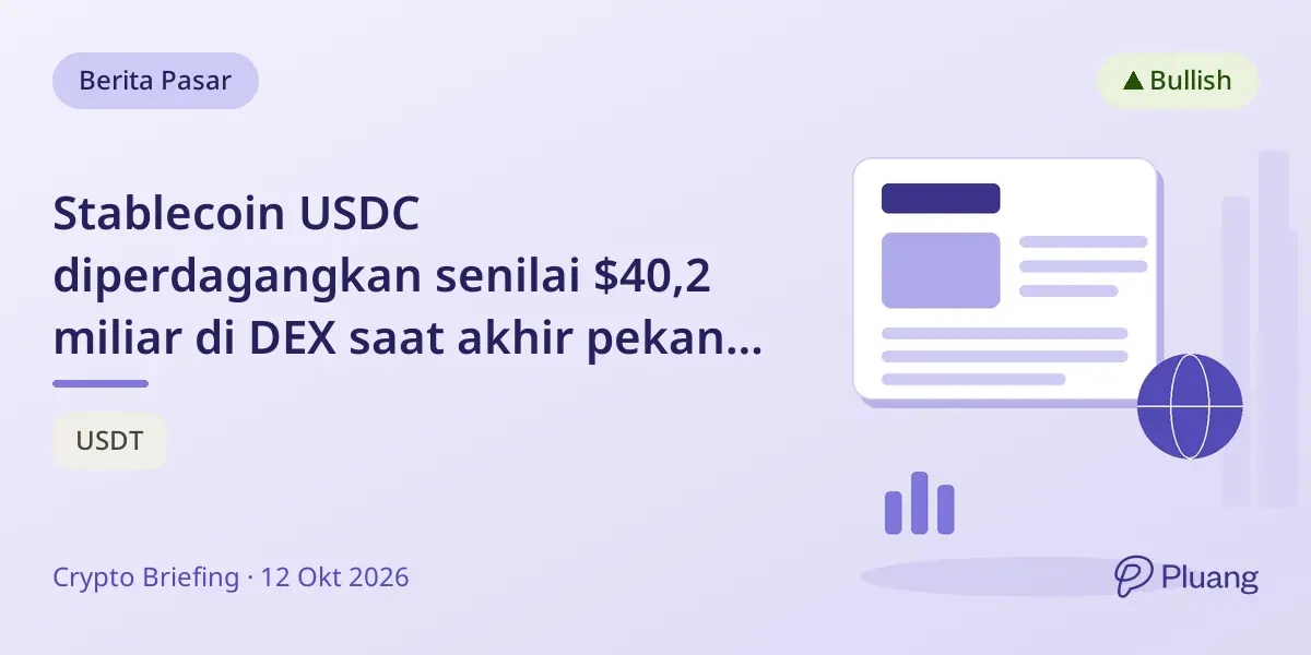 Stablecoin USDC diperdagangkan senilai $40,2 miliar di DEX saat akhir pekan Q3, saat bank tutup.