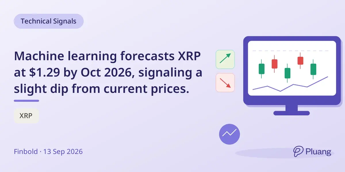 Machine learning forecasts XRP at $1.29 by Oct 2026, signaling a slight dip from current prices.
