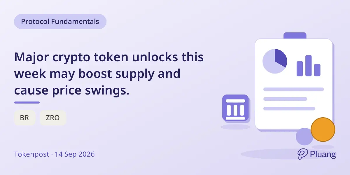 Major crypto token unlocks this week may boost supply and cause price swings.