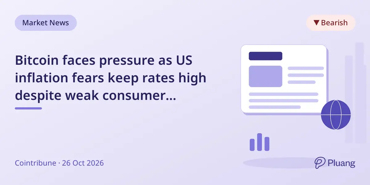 Bitcoin faces pressure as US inflation fears keep rates high despite weak consumer confidence.
