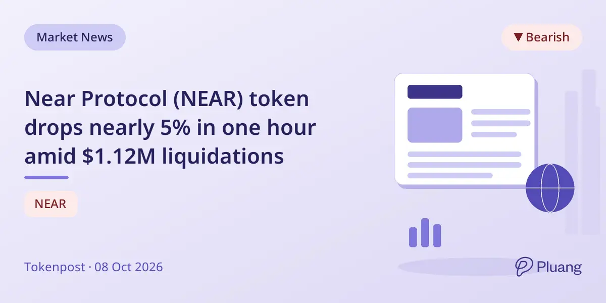 Near Protocol (NEAR) token drops nearly 5% in one hour amid $1.12M liquidations
