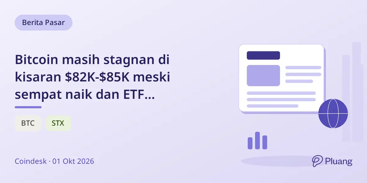 Bitcoin masih stagnan di kisaran $82K-$85K meski sempat naik dan ETF mengalami arus keluar.