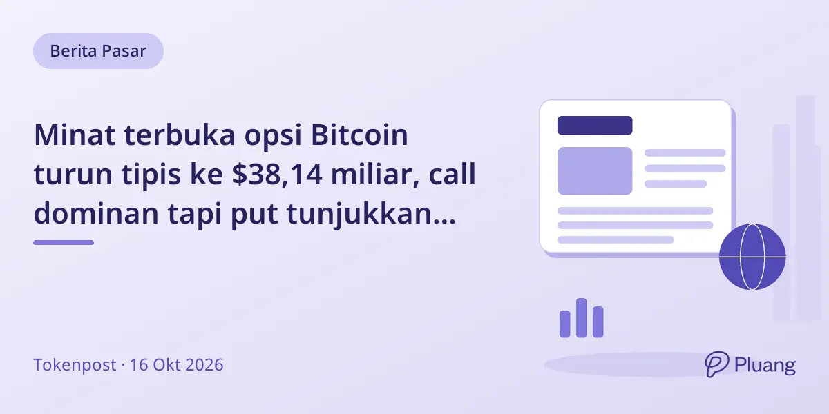 Minat terbuka opsi Bitcoin turun tipis ke $38,14 miliar, call dominan tapi put tunjukkan permintaan lindung nilai.