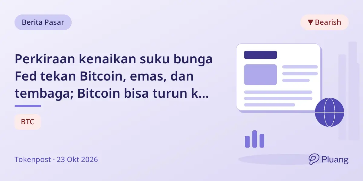 Perkiraan kenaikan suku bunga Fed tekan Bitcoin, emas, dan tembaga; Bitcoin bisa turun ke $10.000.