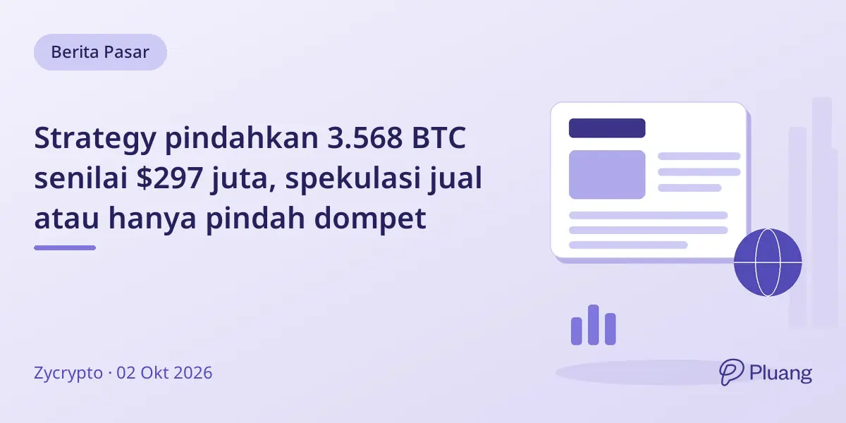 Strategy pindahkan 3.568 BTC senilai $297 juta, spekulasi jual atau hanya pindah dompet