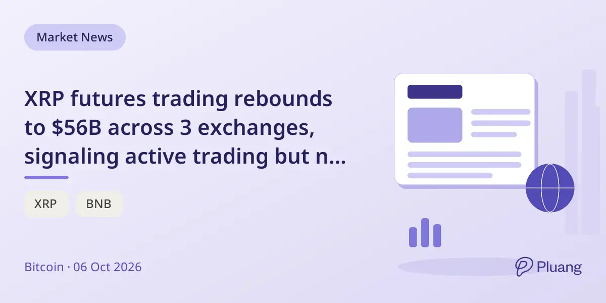 XRP futures trading rebounds to $56B across 3 exchanges, signaling active trading but not new investment.