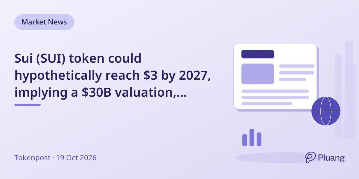 Sui (SUI) token could hypothetically reach $3 by 2027, implying a $30B valuation, above current forecasts.