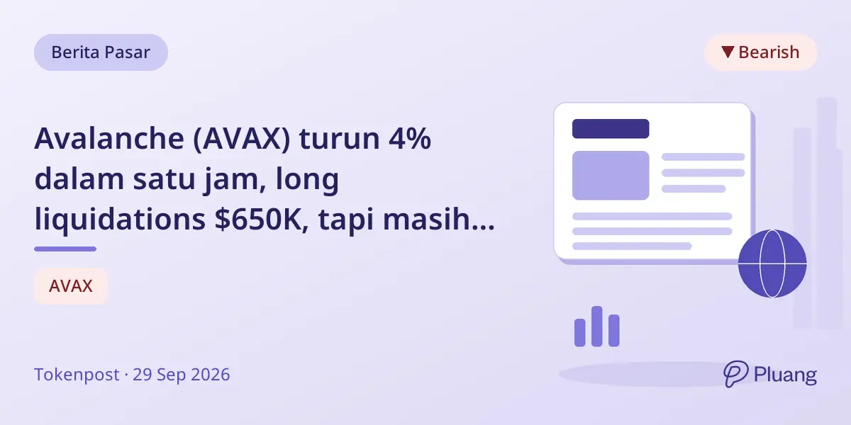 Avalanche (AVAX) turun 4% dalam satu jam, long liquidations $650K, tapi masih naik 8,7% dalam 24 jam