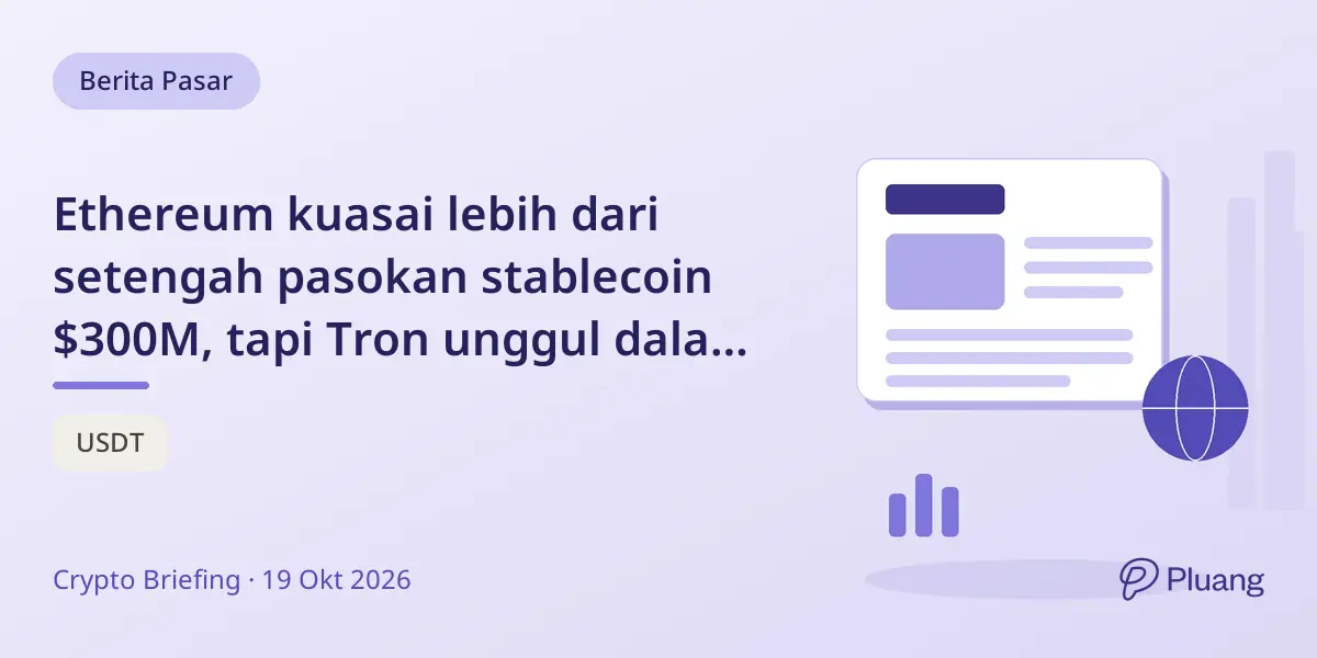 Ethereum kuasai lebih dari setengah pasokan stablecoin $300M, tapi Tron unggul dalam volume transfer Q3 2026