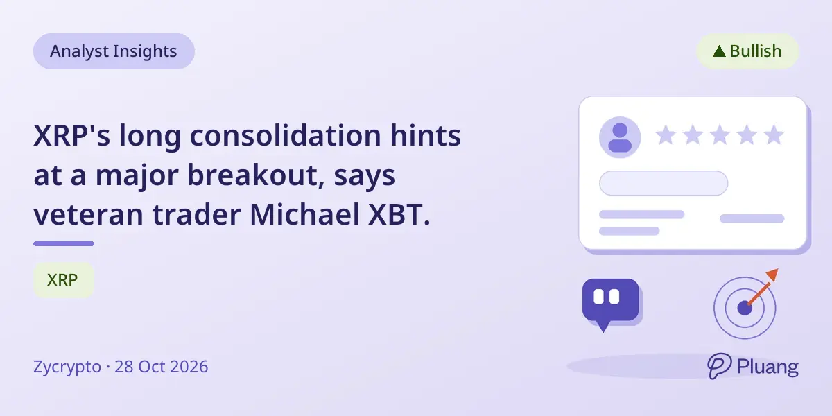 XRP's long consolidation hints at a major breakout, says veteran trader Michael XBT.