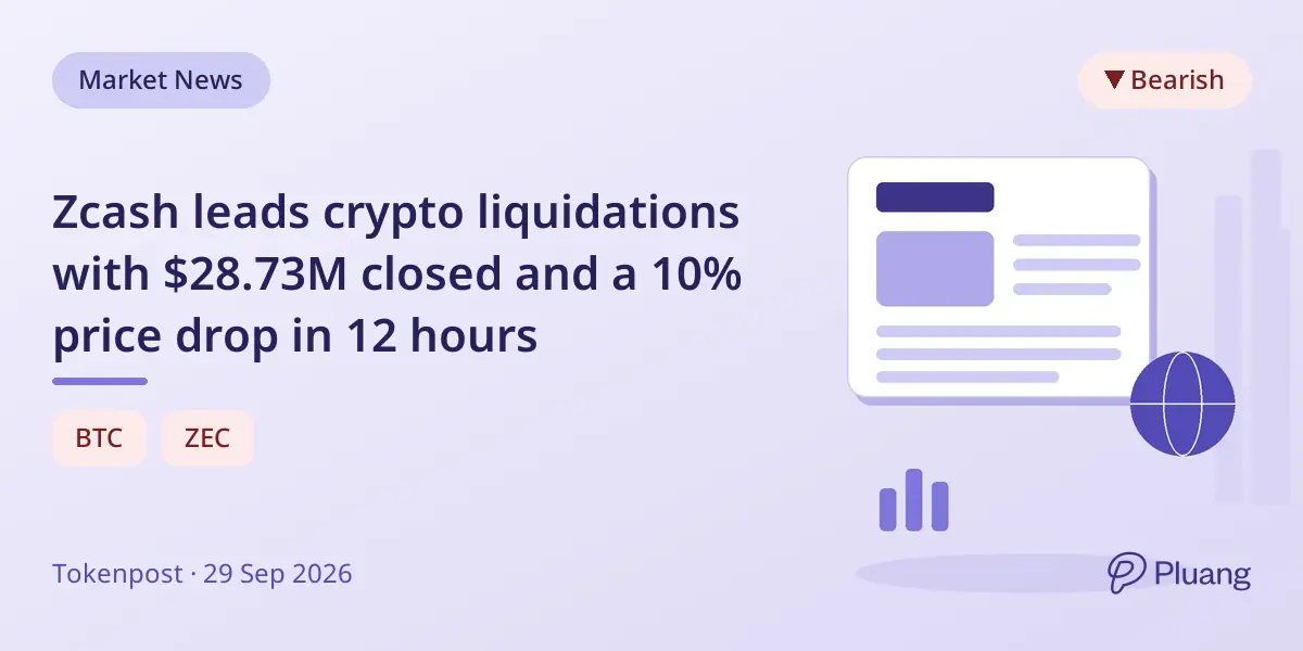 Zcash leads crypto liquidations with $28.73M cl...