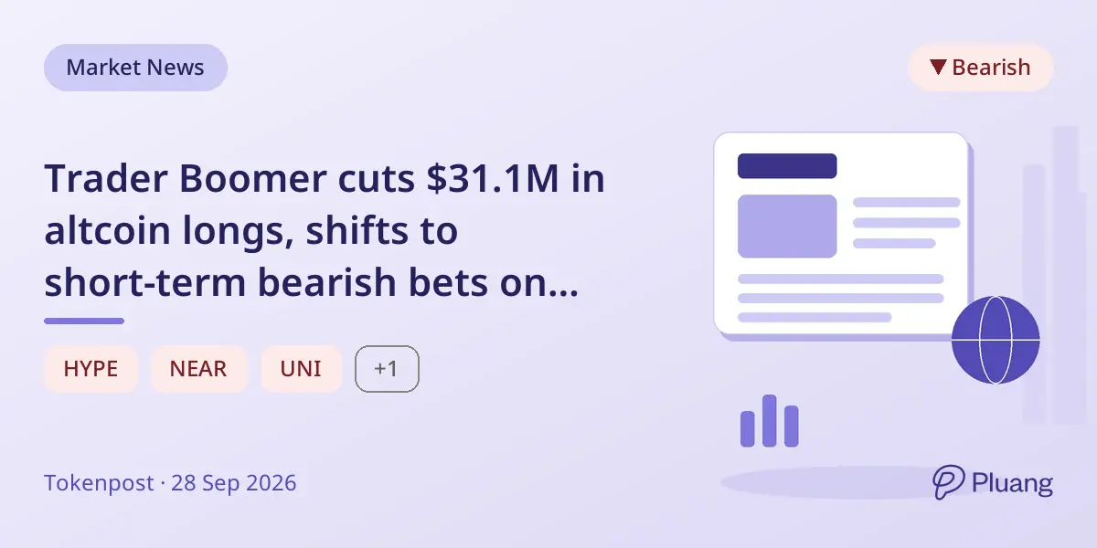Trader Boomer cuts $31.1M in altcoin longs, shifts to short-term bearish bets on Zcash and others